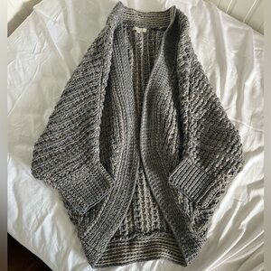 Joan Vass Textured Gray Cardigan